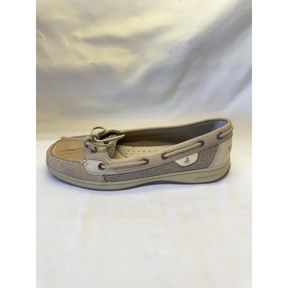 Sperry Top Spider Boat Shoe Women's Size 9.5 Angelfish 9102047 Beige & Tan Mesh